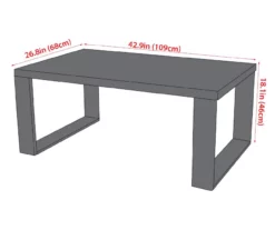 Chico Wood Look Steel Coffee Table -FurniHub Store 810588211 X0 1