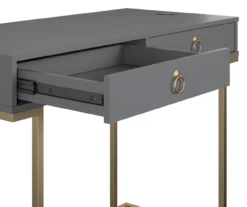 Camila Gray Writing Desk With Wireless Charging -FurniHub Store 810589026 3
