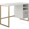 Scarlett White Pedestal Desk -FurniHub Store 810589027 4