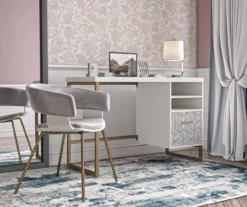 Scarlett White Pedestal Desk -FurniHub Store 810589027 6