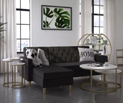 Amelia Faux Marble 4-Shelf Bookcase -FurniHub Store 810589033 1