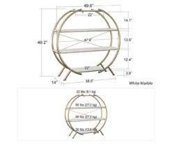 Amelia Faux Marble 4-Shelf Bookcase -FurniHub Store 810589033 2