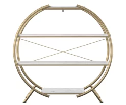 Amelia Faux Marble 4-Shelf Bookcase -FurniHub Store 810589033 3