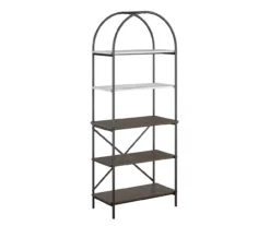 Vivinne Gray 5-Shelf Bookcase -FurniHub Store 810589034 2