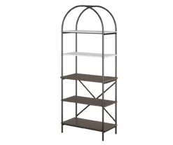 Vivinne Gray 5-Shelf Bookcase -FurniHub Store 810589034 3