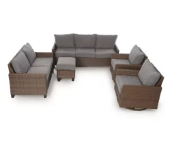 Broyhill Yorktown All-Weather Wicker Cushioned Patio Loveseat -FurniHub Store 810589124 810589123 A8 7 1