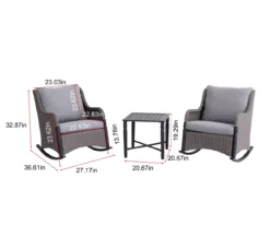 Broyhill Pembroke All-Weather Wicker 3-Piece Cushioned Patio Rocker & Side Table Set -FurniHub Store 810589126 X0 2