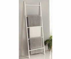 White 5-Tier Ladder Towel Rack