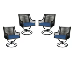 Real Living Arrow Ridge All-Weather Wicker Cushioned Patio Swivel Dining Chairs, 4-Pack -FurniHub Store 810589368 A0 3