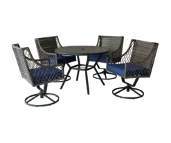 Real Living Arrow Ridge All-Weather Wicker Cushioned Patio Swivel Dining Chairs, 4-Pack -FurniHub Store 810589369 810589368 A0 3