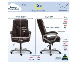 Benton Brown Big & Tall Faux Leather Executive Office Chair -FurniHub Store 810590314 7