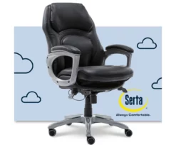 Delvin Black Bonded Leather Office Chair -FurniHub Store 810590317 1