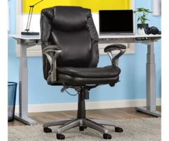 Anniston Black Bonded Leather Office Chair -FurniHub Store 810590373 2