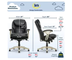 Claremont Black Bonded Leather Office Chair -FurniHub Store 810590374 6