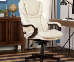 Conway Ivory Big & Tall Bonded Leather Office Chair -FurniHub Store 810590382 2