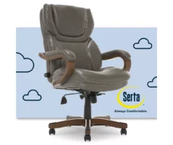 Conway Gray Big & Tall Bonded Leather Office Chair -FurniHub Store 810590383 1