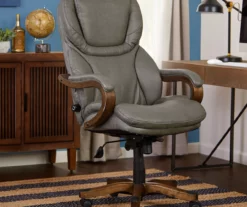 Conway Gray Big & Tall Bonded Leather Office Chair -FurniHub Store 810590383 2