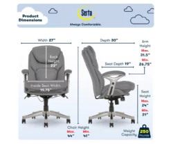 Claremont Gray Bonded Leather Office Chair -FurniHub Store 810590392 6