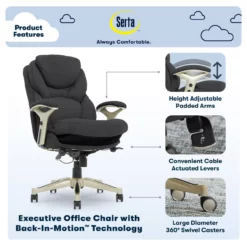 Claremont Dark Gray Fabric Office Chair 25 Claremont Dark Gray Fabric Office Chair -FurniHub Store 810590396 71