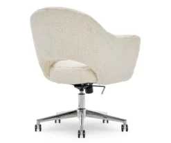 Valetta Cream Faux Fur Office Chair -FurniHub Store 810590414 5