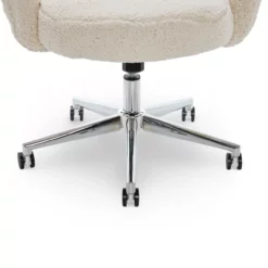 Valetta Cream Faux Fur Office Chair -FurniHub Store 810590414 61