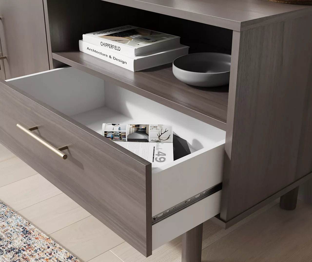 59" Brymont Dark Gray TV Stand 10 59" Brymont Dark Gray TV Stand - Image 8