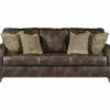 Nicorvo Coffee Faux Leather Sofa -FurniHub Store 810594588 2 1