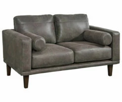 Arroyo Smoke Faux Leather Loveseat -FurniHub Store 810594589