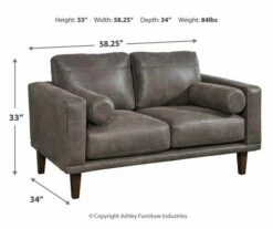 Arroyo Smoke Faux Leather Loveseat -FurniHub Store 810594589 7