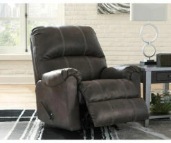 Kincord Midnight Faux Leather Rocker Recliner -FurniHub Store 810594617 3