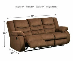 Tulen Chocolate Reclining Sofa -FurniHub Store 810594622 4