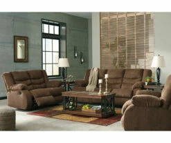 Tulen Chocolate Reclining Sofa -FurniHub Store 810594622 810594623