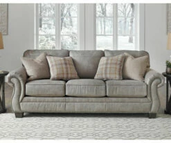 Olsberg Steel Faux Suede Sofa -FurniHub Store 810594668 2