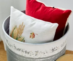 Galvanized Steel & White 2-Piece Metal Storage Stool Set -FurniHub Store 810596862 5