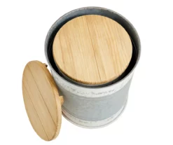 Galvanized Steel & White 2-Piece Metal Storage Stool Set -FurniHub Store 810596862 6