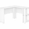 White L-Shaped Corner Desk With Open Storage -FurniHub Store 810597220