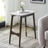 Walker Edison Faux Marble & Dark Brown Oak Tapered Leg Side Table -FurniHub Store 810597277 B0