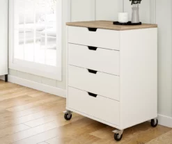 Evolution Vantage White & Weathered Oak 4-Drawer Storage Cart 10 Evolution Vantage White & Weathered Oak 4-Drawer Storage Cart -FurniHub Store 810597741 5