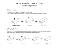 DHP Elbern Black Metal Futon With Black Microfiber Cover -FurniHub Store 810598097 5