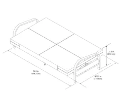 DHP Elbern Black Metal Futon With Black Microfiber Cover -FurniHub Store 810598097 7