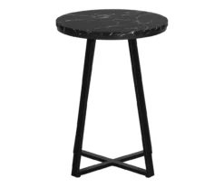 Monarch Faux Marble & Metal Accent Table -FurniHub Store 810598395 A2
