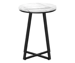 Monarch Faux Marble & Metal Accent Table -FurniHub Store 810598396 A0