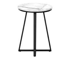 Monarch Faux Marble & Metal Accent Table -FurniHub Store 810598396 A1