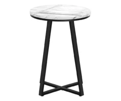 Monarch Faux Marble & Metal Accent Table -FurniHub Store 810598396 A2