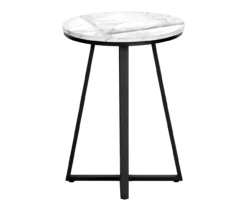 Monarch Faux Marble & Metal Accent Table -FurniHub Store 810598396 A3