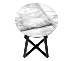 Monarch Faux Marble & Metal Accent Table -FurniHub Store 810598396 A4