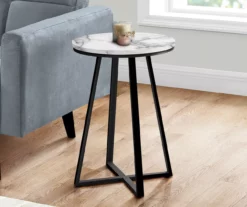 Monarch Faux Marble & Metal Accent Table -FurniHub Store 810598396 B0