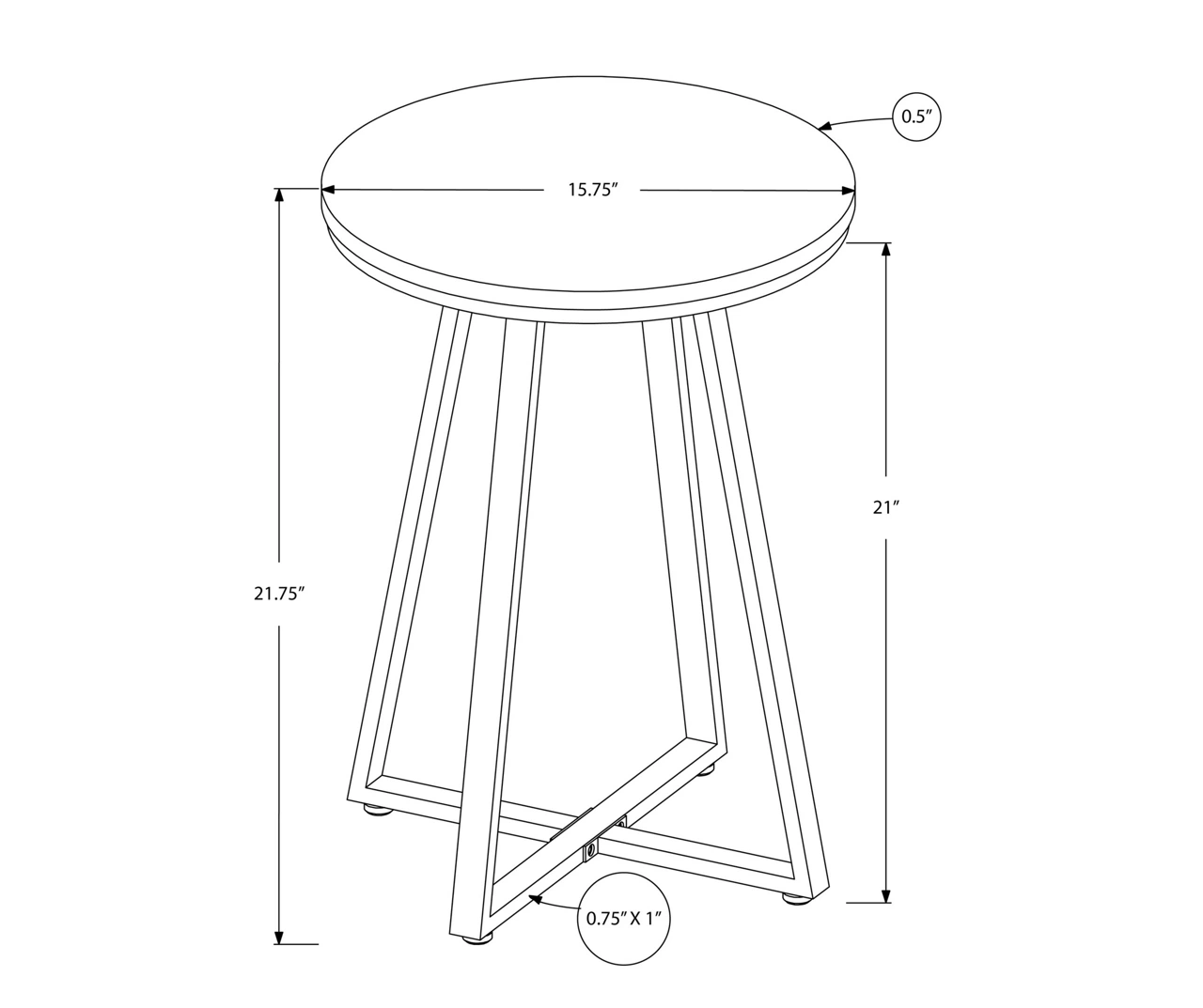 Monarch Metal Accent Table 8 Monarch Metal Accent Table - Image 6