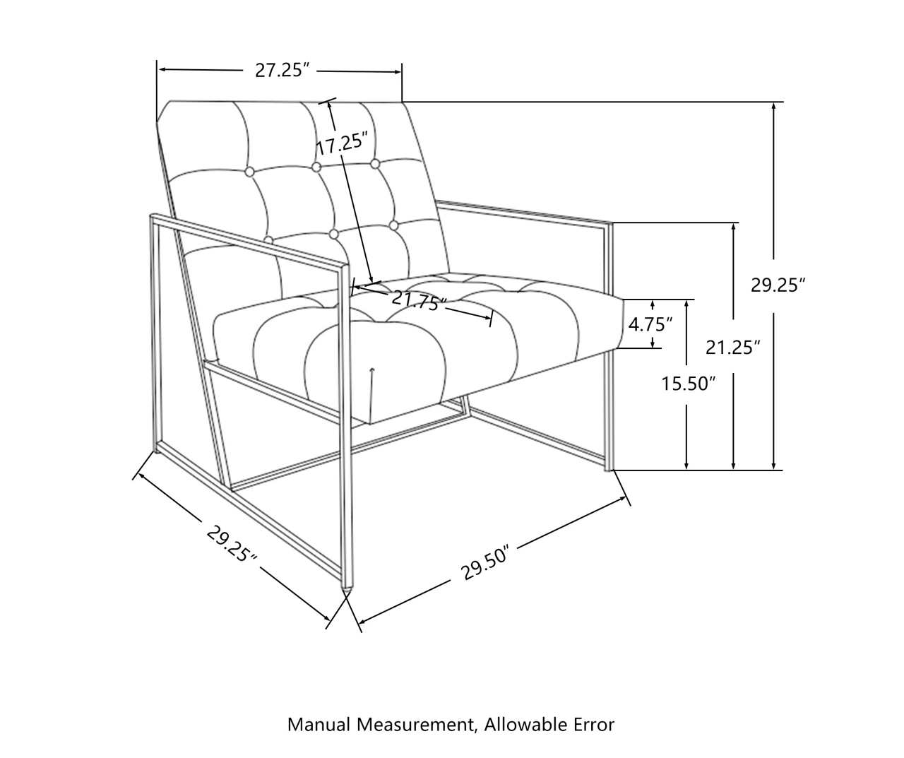 Glitzhome Modern Industrial Faux Leather Accent Chairs, 2-Pack 18 Glitzhome Modern Industrial Faux Leather Accent Chairs, 2-Pack - Image 16