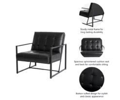 Glitzhome Modern Industrial Faux Leather Accent Chairs, 2-Pack 25 Glitzhome Modern Industrial Faux Leather Accent Chairs, 2-Pack -FurniHub Store 810598914 A0 7